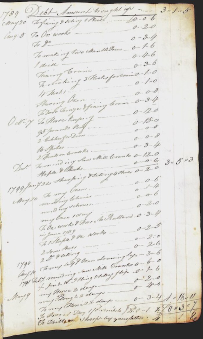 Ledger, Benjamin Gates, 1790