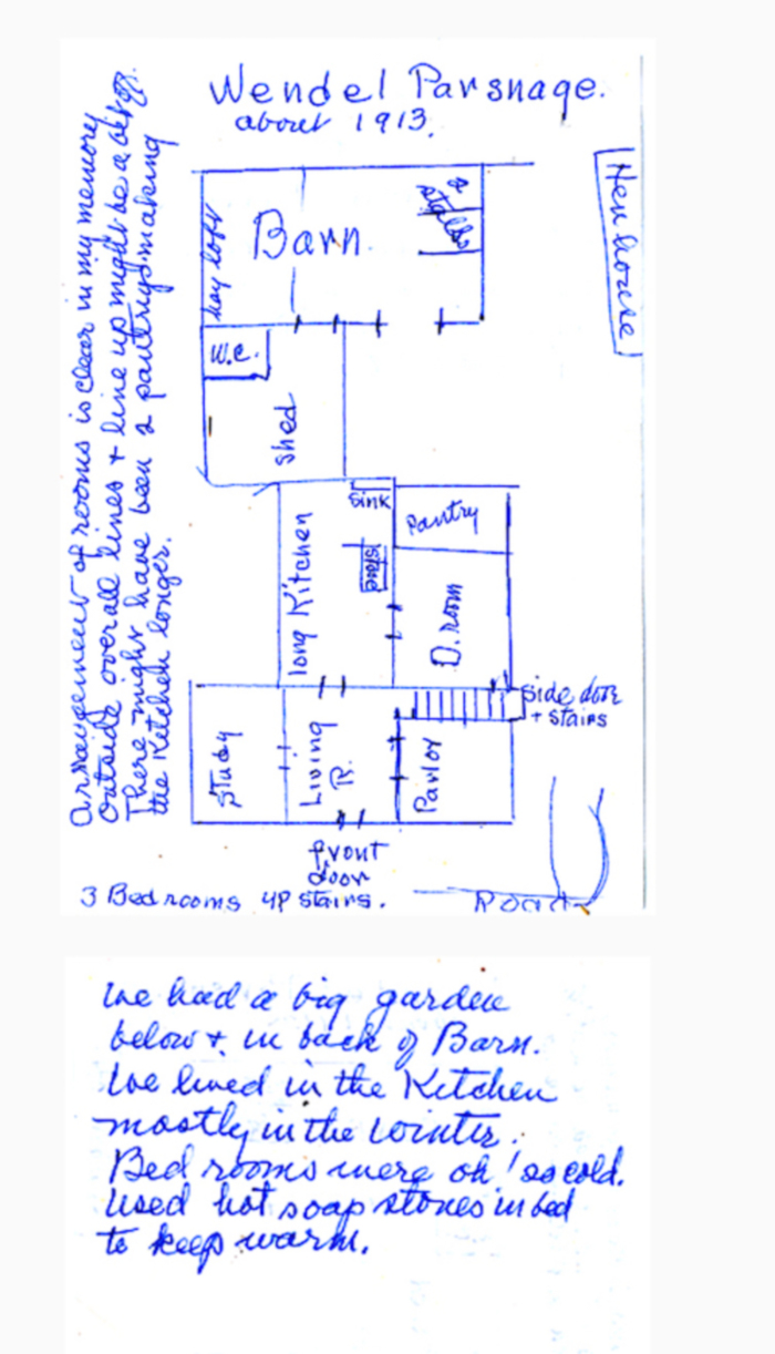 Parsonage Floor Plan, 1913