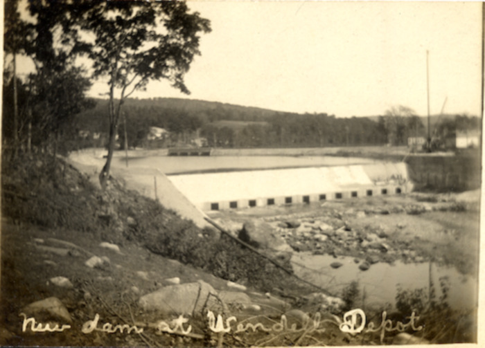 New Dam at Wendell Depot, ca 1910