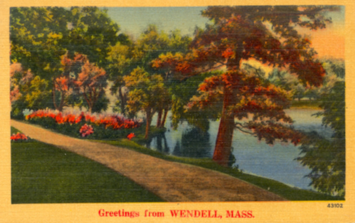 Greetings from Wendell, Mass. postcard