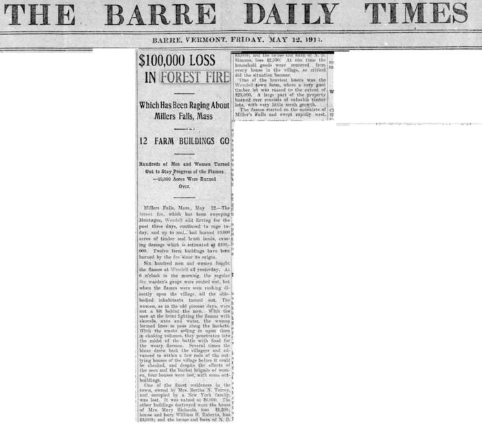 $100,000 Loss in Forest Fire